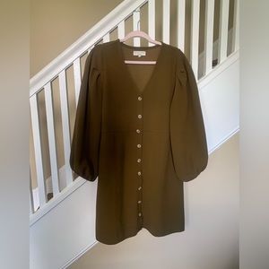 Ballon sleeve button down Madewell mini dress